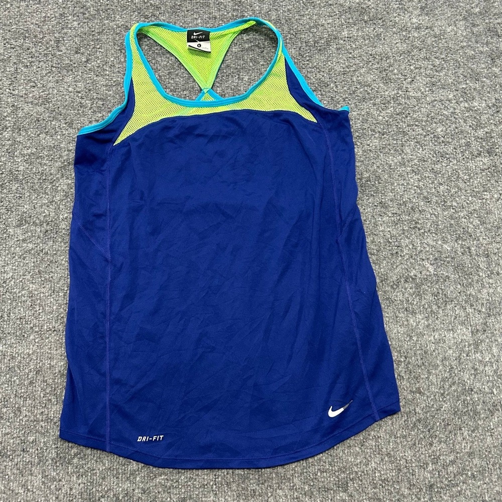 Nike Tank Top Womens Size S Blue Dri-Fit Racerback Mesh Athletic Running Gym